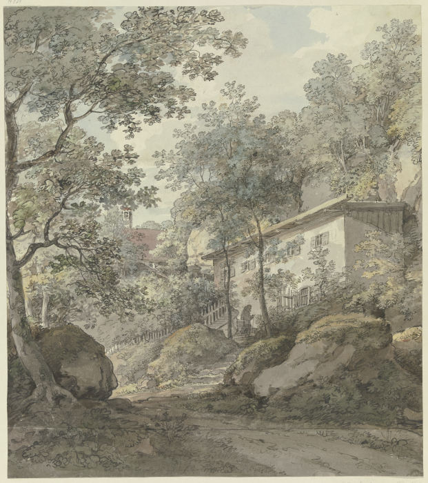 Haus unter Bäumen (Eremitage) von Johann Georg von Dillis