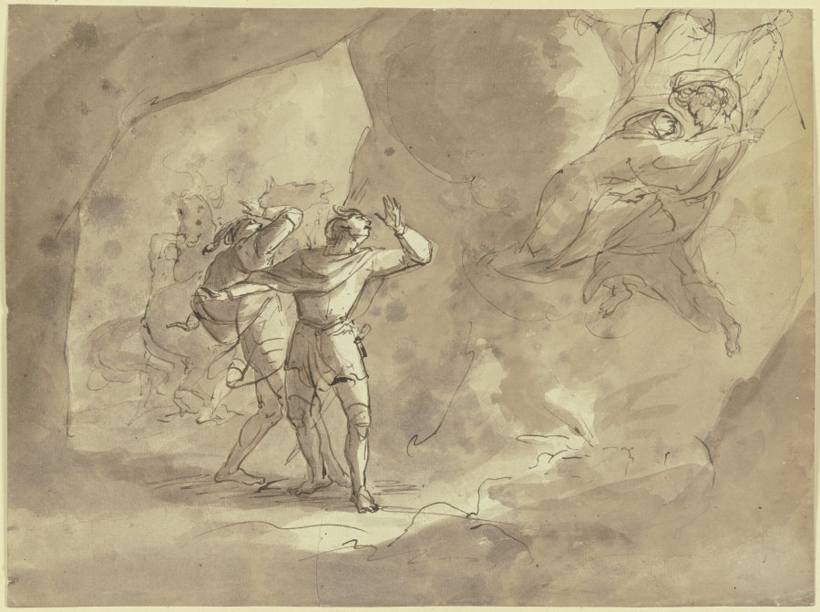 Vision zweier Männer in einer Grotte von Johann Heinrich Füssli