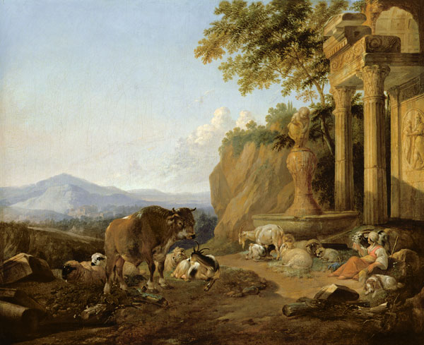 Landscape with a ruin von Johann Heinrich Roos