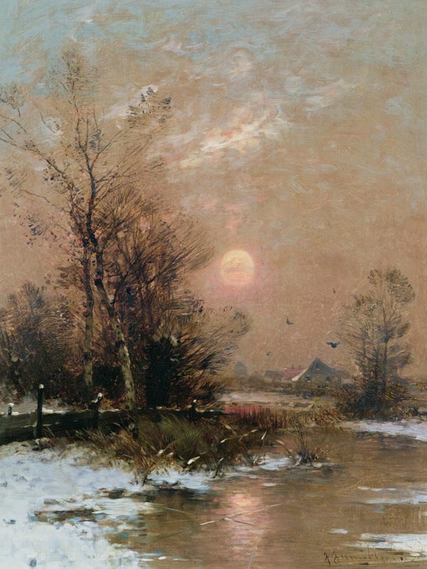 Winter Sunset von Johann II Jungblut