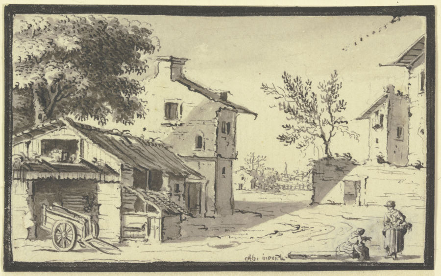 Straße in einem Dorf von Johann Ludwig Aberli