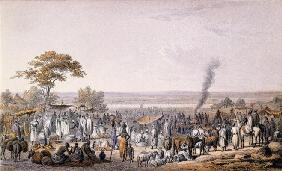 The Market in Sokoto in 1853, from 'Travels and Discoveries in North and Central Africa' by Heinrich 16th