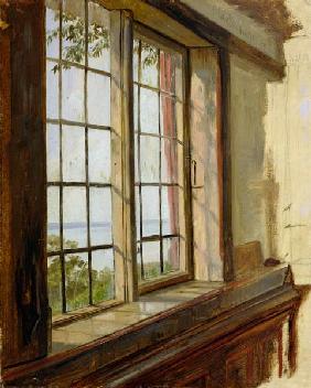 View of the Elbe through a Window 1838