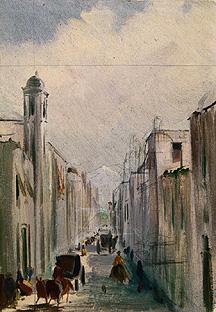 Straßenszene in Mexico. um 1832