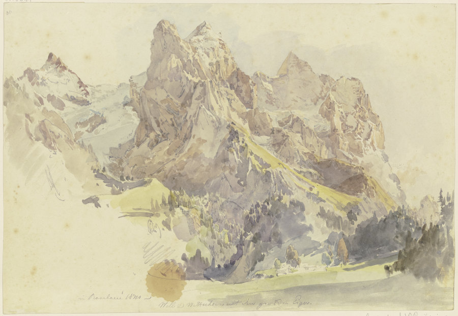 Blick von Rosenlaui auf das Wetterhorn und den Eiger von Johann Nepomuk Rauch
