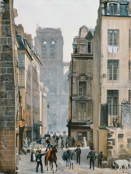 Paris, Rue Neuve-Notre-Dame von Johann Philipp Eduard Gaertner