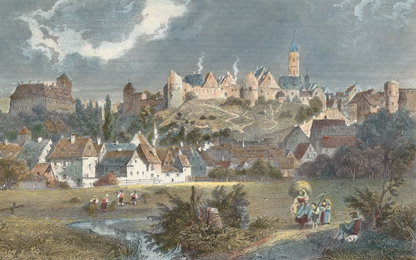 Friedberg in Bayern, Stadtansicht von Johann Poppel