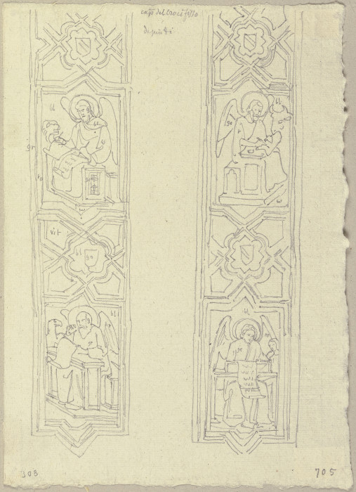 An den Fenstergurten der Kapelle der heiligen Katharina in S. Francesco zu Assisi von Johann Anton Ramboux