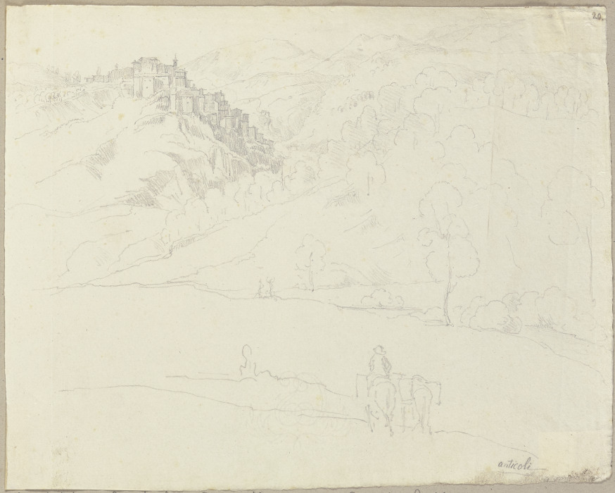 Ansicht von Anticoli di Corradino in dem Alquier Gebirge von Johann Anton Ramboux