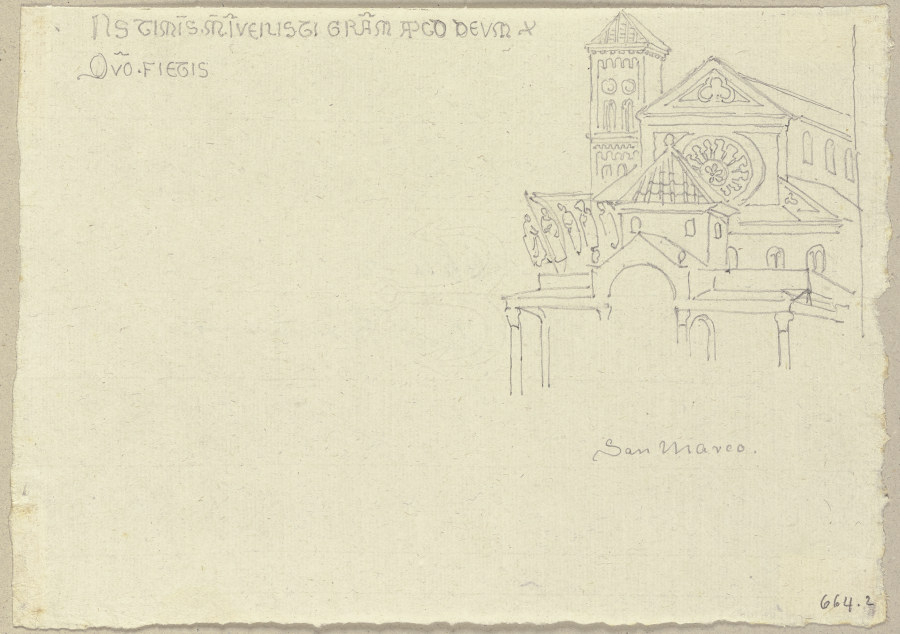 Darstellung einer Kirche, der Bezeichnung nach San Marco von Johann Anton Ramboux