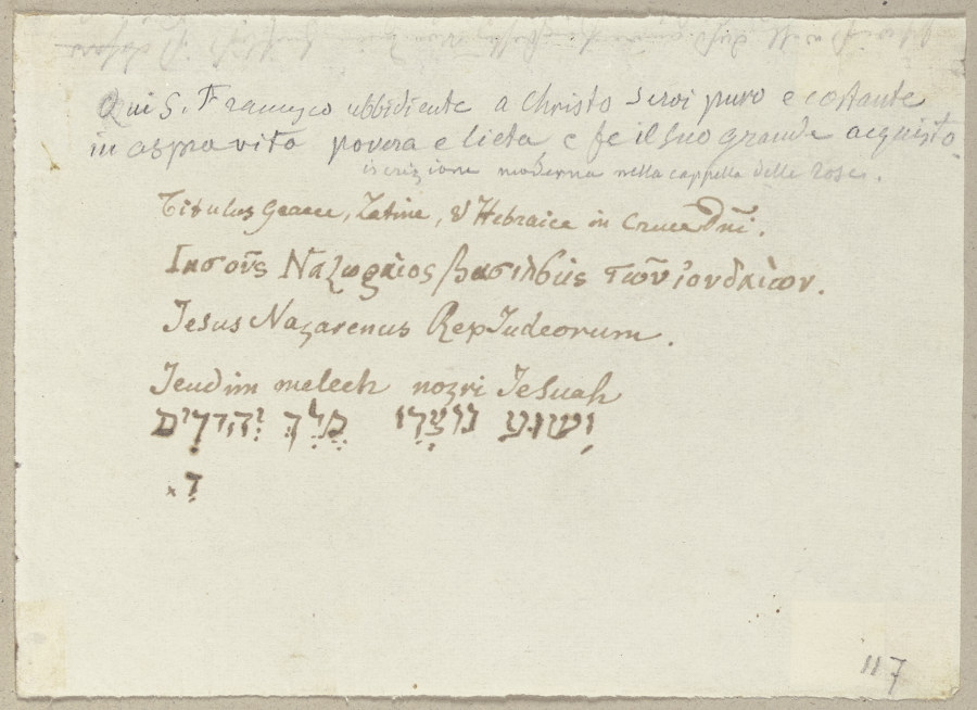 Die Nachschrift einer Inschrift von Johann Anton Ramboux