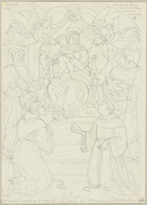 Die thronende Madonna mit Kind zwischen dem heiligen Franziskus, Stephanus, Bartholomäus sowie einem von Johann Anton Ramboux