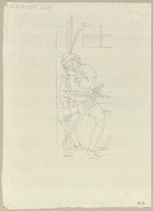 Ein Wächter am Gefängnis Petri aus dem Fresko in Santa Maria del Carmine zu Florenz von Johann Anton Ramboux