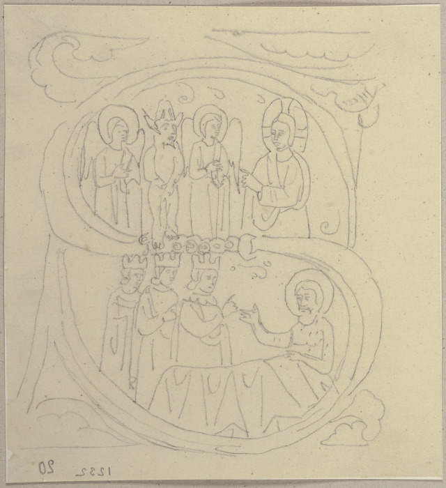 Hiob und seine Freunde, aus einem Choralbuch von Johann Anton Ramboux