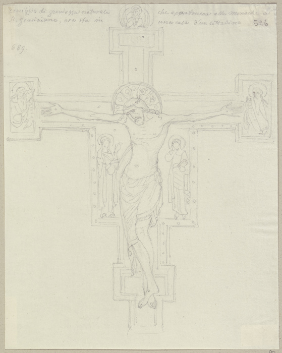 Kruzifix auf Holz ehemals in einem Nonnenkloster zu San Gimignano, jetzt in einem Privathaus daselbs von Johann Anton Ramboux