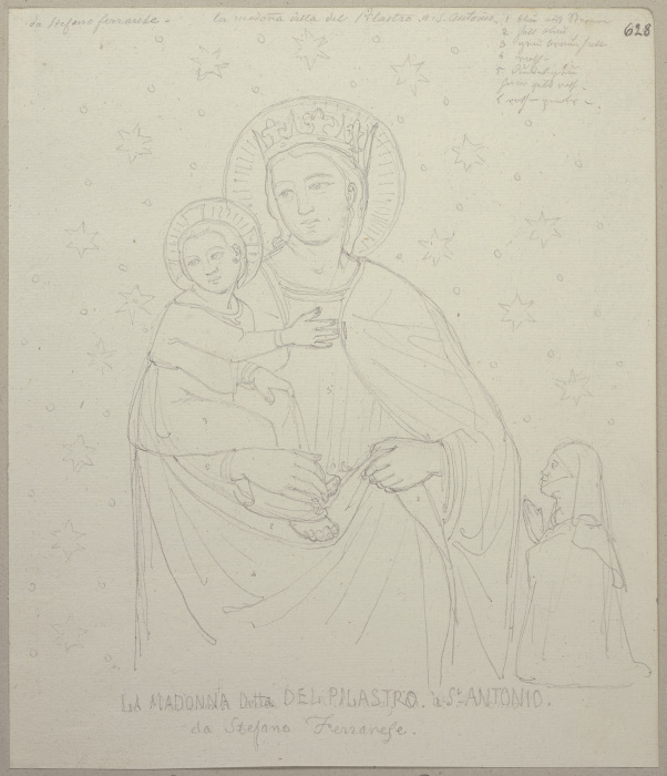 Maria mit dem Jesuskind und einer weiblichen Stifterfigur, irrtümlicherweise ausgewiesen als Stefano von Johann Anton Ramboux