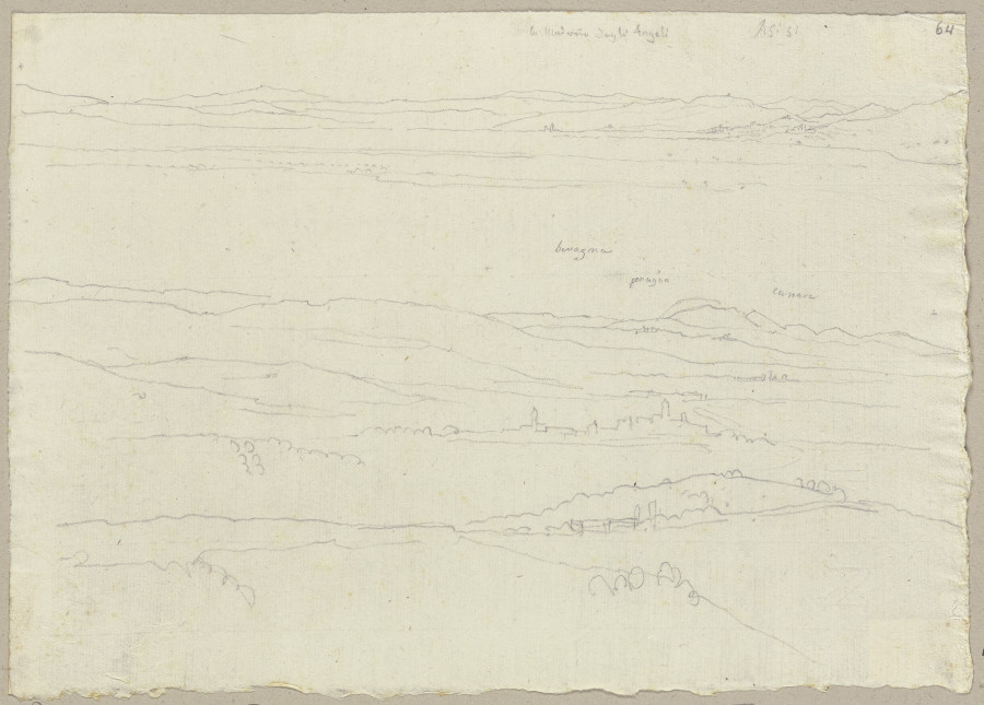 Prospekt von einem Teil des ausgedehnten Horizonts des Umbrier Tals von Montefalco von Johann Anton Ramboux