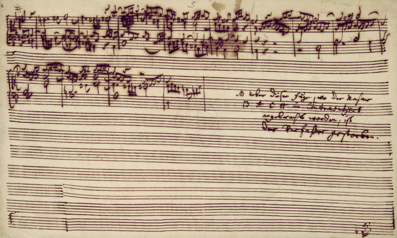 Last page of The Art of Fugue, 1740s (pen and ink on paper) von Johann Sebastian Bach