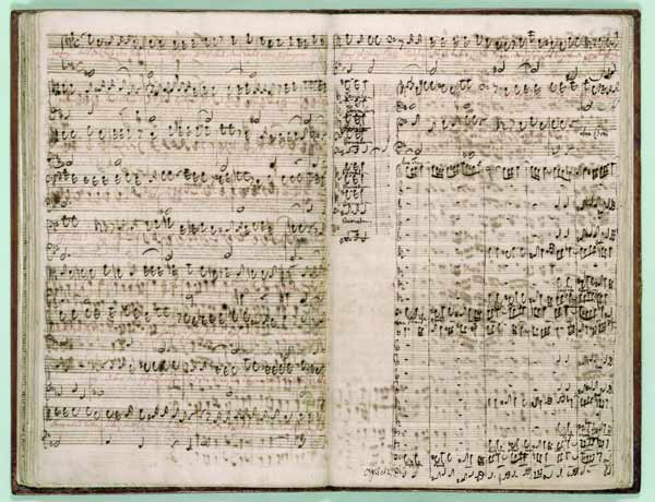 Pages from Score of the ''The Art of the Fugue'', 1740s (pen and ink on paper) von Johann Sebastian Bach