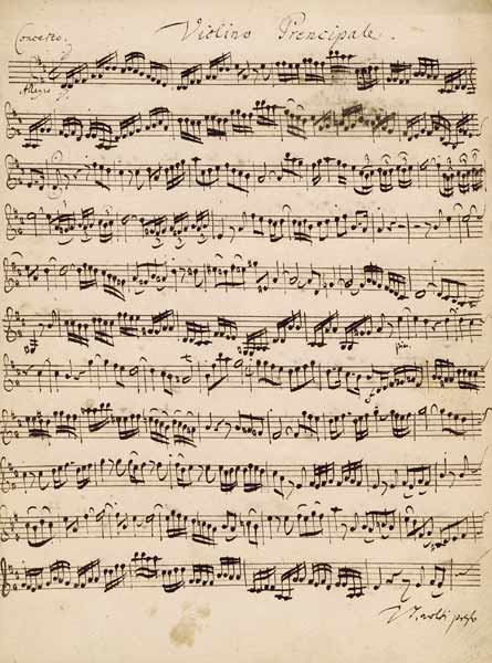 The Brandenburger Concertos, No.5 D-Dur, 1721 (pen and ink on paper) (see also 308416) von Johann Sebastian Bach