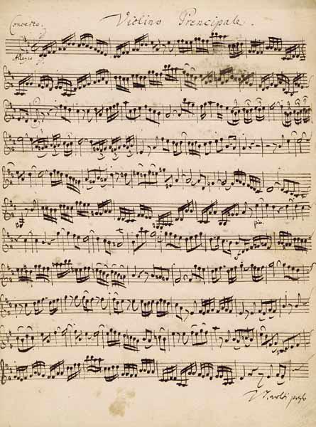 The Brandenburger Concertos, No.5 D-Dur, 1721 (pen and ink on paper) (see also 308416)