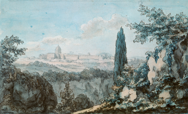 Blick auf die Peterskirche von der Villa Pamfili aus von Johann Wolfgang von Goethe