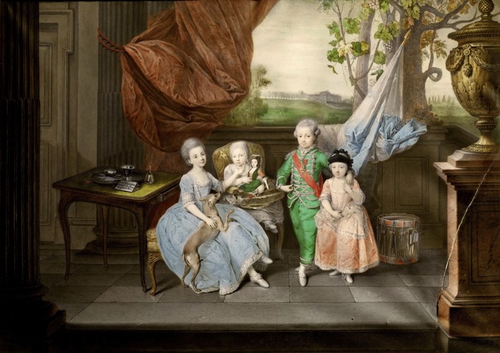 Prinz Ludwig von Parma (1773-1803) mit seinen drei ältesten Geschwistern Karoline (1770-1804), Marie von Johann Zoffani