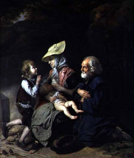 Beggars on the Road to Stanmore von Johann Zoffany