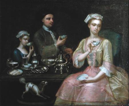 A Family of Three at Tea von Johann Zoffany