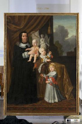 Sophie Eleonore von Sachsen, Landgräfin von Hessen-Darmstadt, als Witwe mit ihren Enkelsöhnen 1667