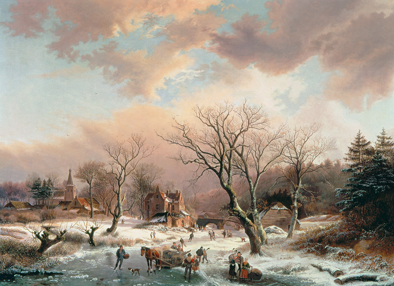 Winter Scene von Johannes Petrus van Velzen