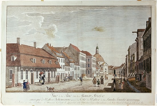 View of Mauer Strasse, Berlin von Johann Georg Rosenberg