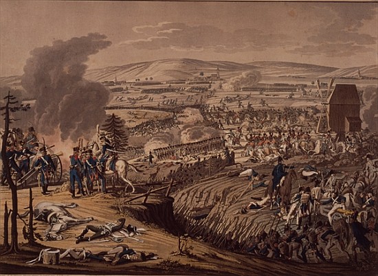 The Battle of Jena, with the villages of Klein-Romstedt, Hermstedt and Stobra in the background von Johann Lorenz Rugendas
