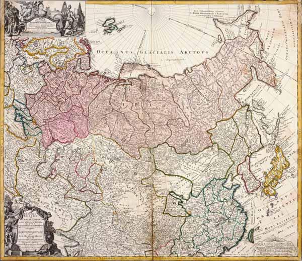 Landkarte von Rußland Homann 1739