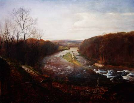 The Wharfe above Bolton Woods with Barden Tower in the Distance von John Atkinson Grimshaw