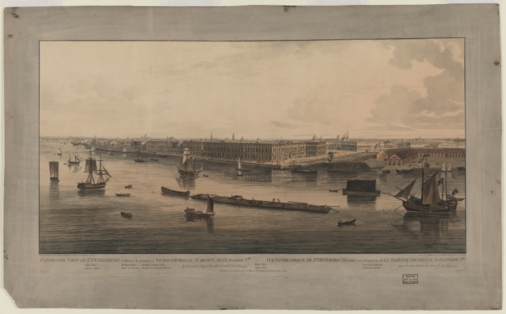 Panoramabild von Sankt Petersburg von John Augustus Atkinson