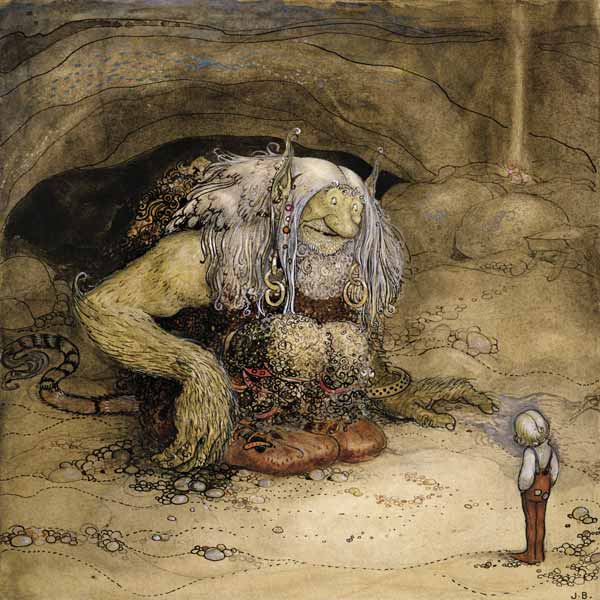 The Troll and the Boy (w/c on paper) von John Bauer