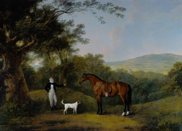 Portrait of a Boy, a Terrier and a Chestnut Pony von John Boultbee