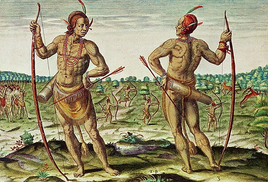 Inhabitants of Virginia, from ''Admiranda Narratio...'', published by Theodore de Bry von John Bry Theodore de (1528-98) after White