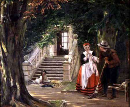 The Flirtation Outside the Master's House von John Calcott Horsley