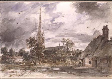 Salisbury Cathedral: with cottages von John Constable