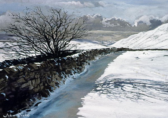 Snow Above Barbondale, Barbon, nr Kirby Lonsdale, Cumbria von John  Cooke