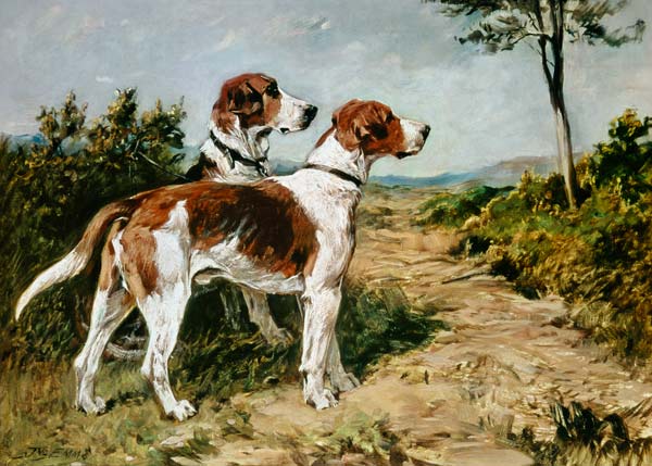 Two Hounds in a Landscape von John Emms