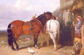 Carthorses by a Cottage Door 1854