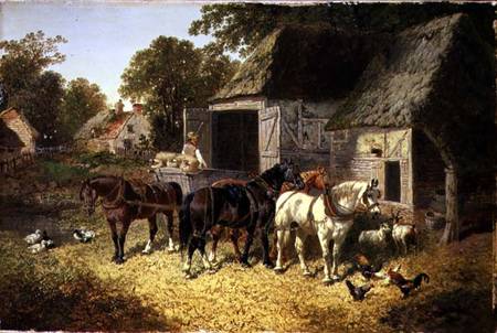 Three Horses at a Haystack von John Frederick Herring d.J.