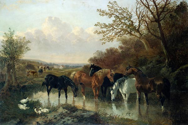 Pferde an einer Wasserstelle. von John Frederick Herring d.J.