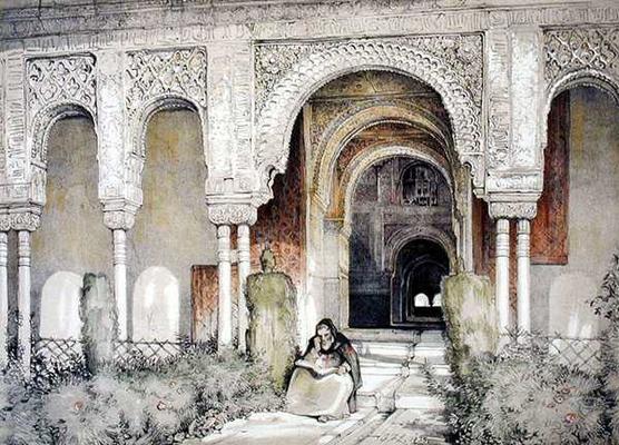 Entrance to the Hall of the Two Sisters (Sala de las dos Hermanas), from 'Sketches and Drawings of t von John Frederick Lewis