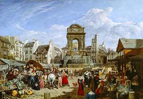 The Market and Fountain of the Innocents, Paris 1823