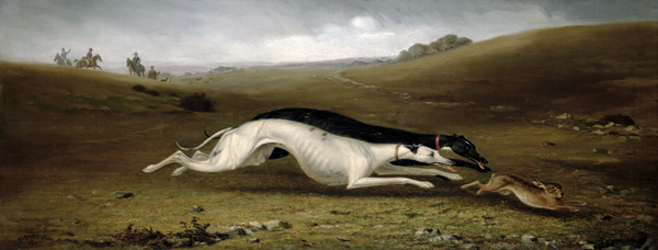Hare Coursing in a Landscape von John Marshall