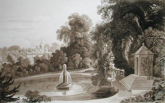 View of the Temple of Suryah and the Fountain of Mahah Doo with a distant view of the north side of von John Martin